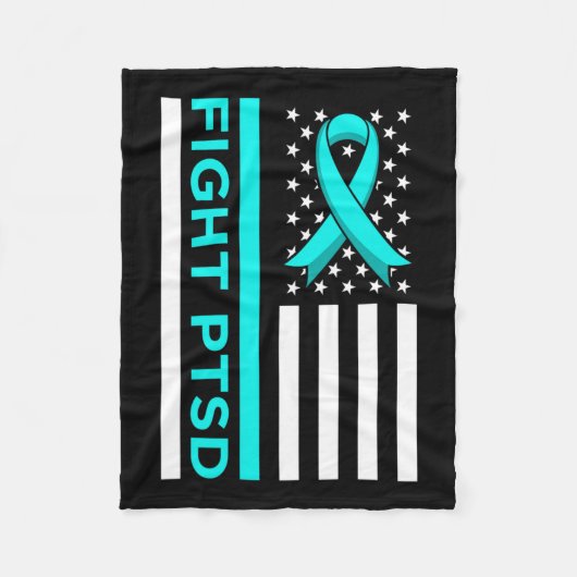 Fight Ptsd Stress Awareness Usa Flag Ribbon Graphe Fleecedecke (Vorderseite)