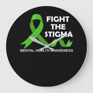 Fight The Stigma Mental Health Awareness Große Wanduhr
