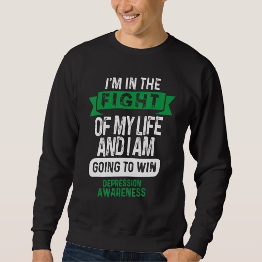 Fight to Win Depression Awareness Supporter Ribbon Sweatshirt (Vorderseite)