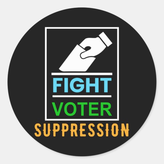 Fight Voter Suppression - Election Design Runder Aufkleber (Vorderseite)