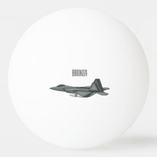Fighter aircraft cartoon illustration tischtennisball