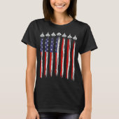 Fighter Jet Airplane USA Flag 4th Of July Patrioti T-Shirt (Vorderseite)