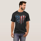 Fighter Jet Airplane USA Flag Herzstück T-Shirt (Vorne ganz)