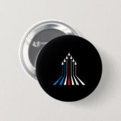 Fighter Jet Flugzeug USA Flag 4. Juli Patrioti Button (Vorne & Hinten)