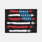 Fighter Jet Flugzeug USA Flag 4. Juli Patrioti Fleecedecke (Vorderseite (Horizontal))