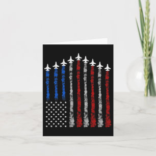 Fighter Jet Flugzeug USA Flag 4. Juli Patrioti Karte