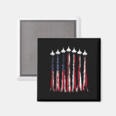 Fighter Jet Flugzeug USA Flag 4. Juli Patrioti Magnet (Vorderseite/Rückseite)