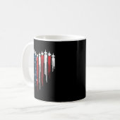 Fighter Jets Airplane American Flag Herz 4. J Kaffeetasse (Vorderseite Links)
