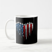 Fighter Jets Airplane American Flag Herz 4. J Kaffeetasse (Links)