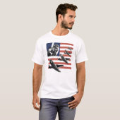 Fighter Plane American Flag T-Shirt (Vorne ganz)