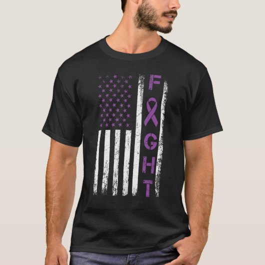 Fighter USA Flag Fight Crohns Disease Awareness T-Shirt (Vorderseite)