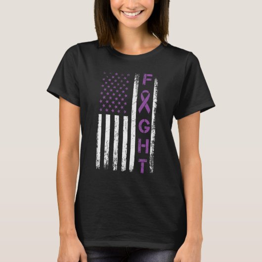 Fighter USA Flag Fight Crohns Disease Awareness T-Shirt (Vorderseite)