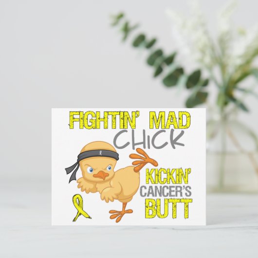 Fightin Chick Sarcoma Postkarte (Stehend Vorderseite)