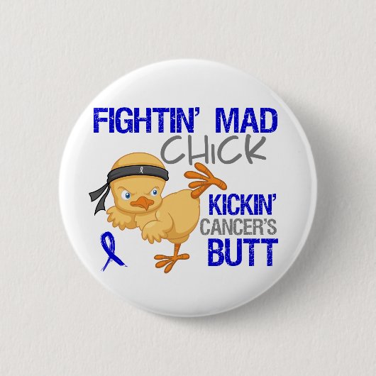 Fightin Küken-Darmkrebs Button (Vorderseite)