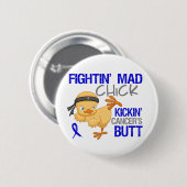 Fightin Küken-Darmkrebs Button (Vorne & Hinten)