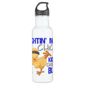 Fightin Küken-rektaler Krebs Edelstahlflasche (Vorderseite)