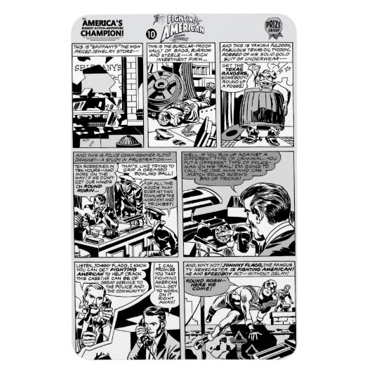 'Fighting American' Action Strip Magnet (Vertikal)