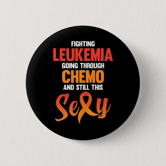 Fighting Leukemia Awareness Orange Ribbon Support Button (Vorderseite)