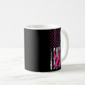 Fights Breast Cancer Alone Us Flag Nk Ribbon Kaffeetasse (VorderseiteRechts)