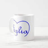 Figlia Daughter Italienisches blaues Herz Kaffeetasse (Vorderseite Links)