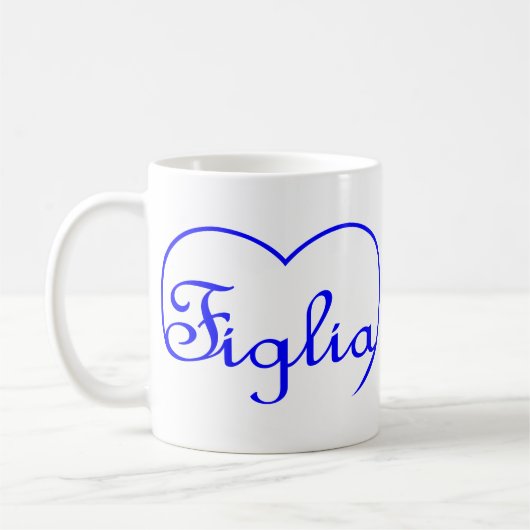 Figlia Daughter Italienisches blaues Herz Kaffeetasse (Links)