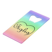 Figlia Daughter Italienisches Regenbogenherz Geldbeutel Flaschenöffner (Vorderseite Schrägansicht)