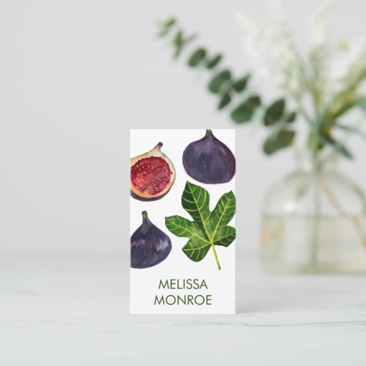 Figs Herbstfrüchte Illustriert Visitenkarte (Stehend Vorderseite)