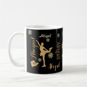 "Figue Skaten", goldene personalisierte Silhouette Kaffeetasse (Links)