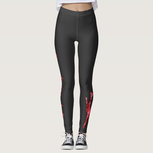 Figue Skaten Leggings - Roter Stern Arabesque (Vorderseite)