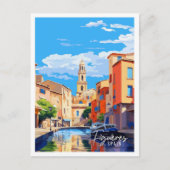 Figueres Spain Vintage Illustration Postkarte (Vorderseite)