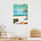 Figueretas Beach Ibiza Strandposter Poster (Küche)