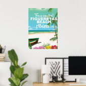 Figueretas Beach Ibiza Strandposter Poster (Heimbüro)