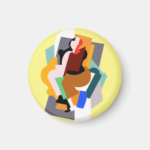 Figur abstrakte Frau der 1920er Jahre Vintage Kuns Magnet