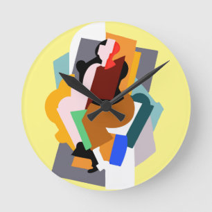 Figur abstrakte Frau der 1920er Jahre Vintage Kuns Runde Wanduhr