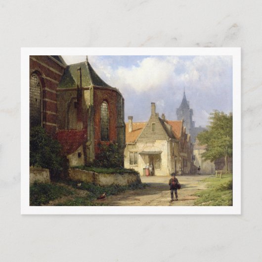 Figur before a Redbrick Church in a Dutch Town (o Postkarte (Vorderseite)
