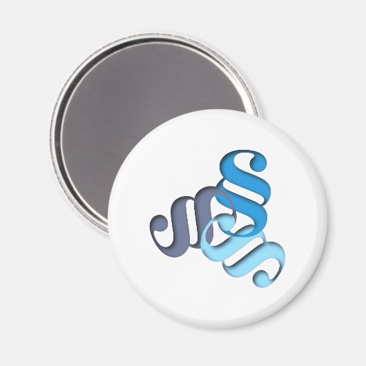 Figur Buchstabe paragraph shape letter Magnet (Vorderseite/Rückseite)