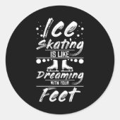 Figur Skating Dreaming Runder Aufkleber (Vorderseite)