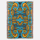 Figurative Abstrakt Bold Blue Orange Decke (Vorderseite Vertikal)