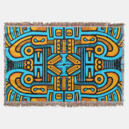 Figurative Abstrakt Bold Blue Orange Decke