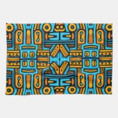 Figurative Abstrakt Bold Blue Orange Geschirrtuch (Horizontal)