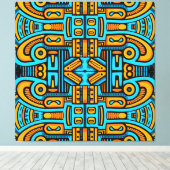 Figurative Abstrakt Bold Blue Orange Leinwanddruck (Insitu (Holzboden))