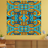 Figurative Abstrakt Bold Blue Orange Leinwanddruck (Insitu (Wohnzimmer))