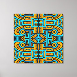 Figurative Abstrakt Bold Blue Orange Leinwanddruck