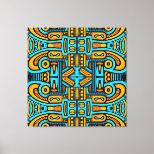 Figurative Abstrakt Bold Blue Orange Leinwanddruck