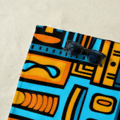 Figurative Abstrakt Bold Blue Orange Strandtuch (Beispiel)