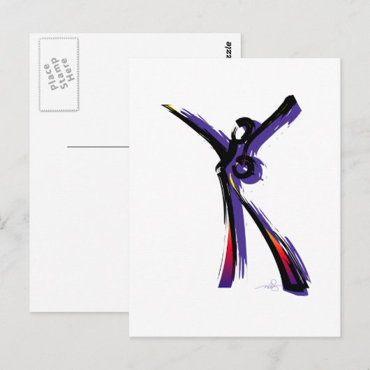 Figurative Frau Postkarte (Vorne/Hinten)