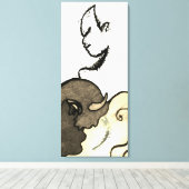 Figurative Native American und Buffalo Leinwanddruck (Insitu (Holzboden))