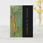 Figurative Women Happy Birthday Art Card Karte (Gelbe Blume)
