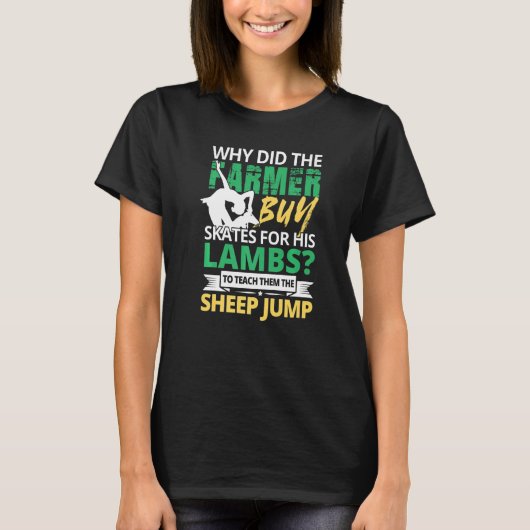 Figure Skater Ice Skating Sheep Jump Lambs Teach T-Shirt (Vorderseite)