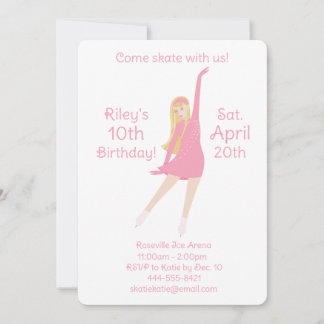 Figure Skater Invitation (Pink) Einladung